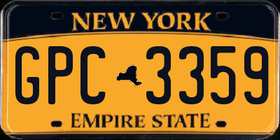 NY license plate GPC3359