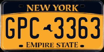 NY license plate GPC3363