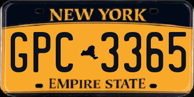 NY license plate GPC3365