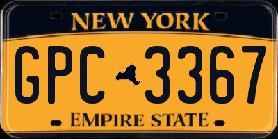 NY license plate GPC3367