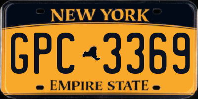 NY license plate GPC3369
