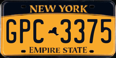 NY license plate GPC3375