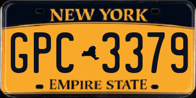 NY license plate GPC3379