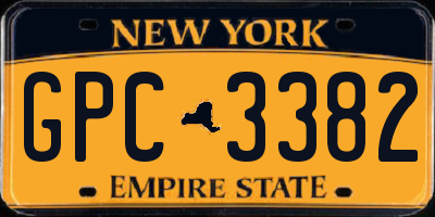 NY license plate GPC3382