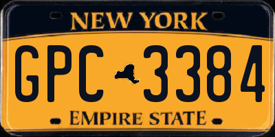 NY license plate GPC3384