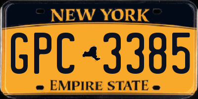 NY license plate GPC3385
