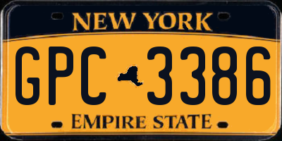 NY license plate GPC3386