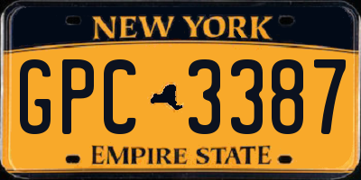 NY license plate GPC3387