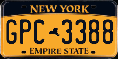 NY license plate GPC3388