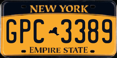 NY license plate GPC3389