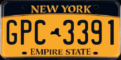 NY license plate GPC3391