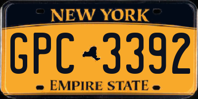 NY license plate GPC3392
