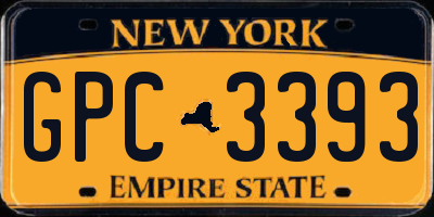 NY license plate GPC3393