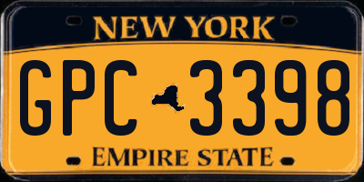 NY license plate GPC3398