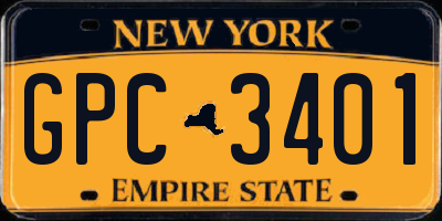 NY license plate GPC3401
