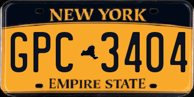 NY license plate GPC3404