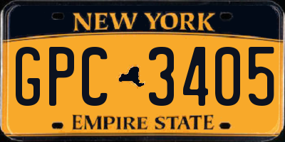 NY license plate GPC3405