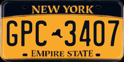 NY license plate GPC3407