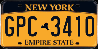 NY license plate GPC3410