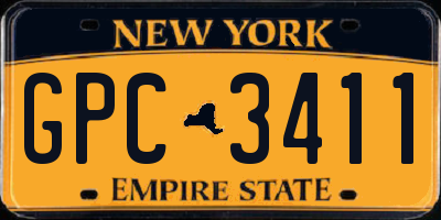 NY license plate GPC3411