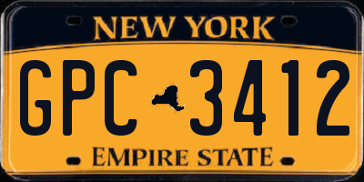 NY license plate GPC3412
