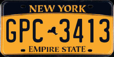 NY license plate GPC3413