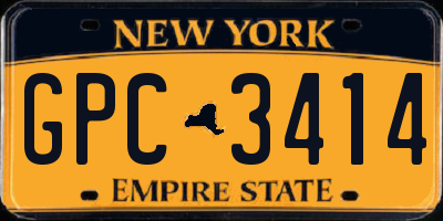NY license plate GPC3414