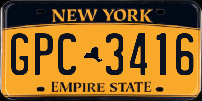 NY license plate GPC3416