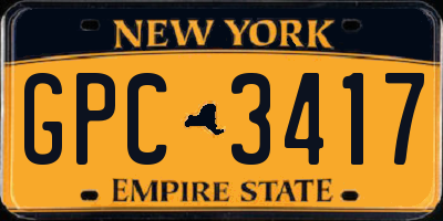 NY license plate GPC3417