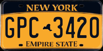 NY license plate GPC3420