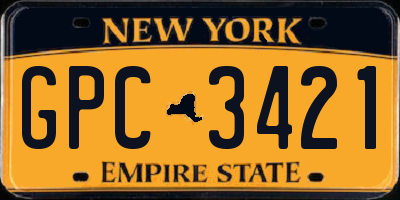 NY license plate GPC3421