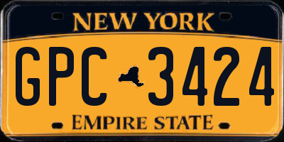 NY license plate GPC3424