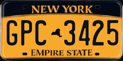 NY license plate GPC3425