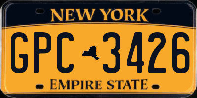 NY license plate GPC3426