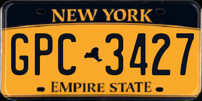 NY license plate GPC3427
