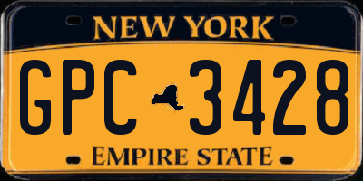 NY license plate GPC3428