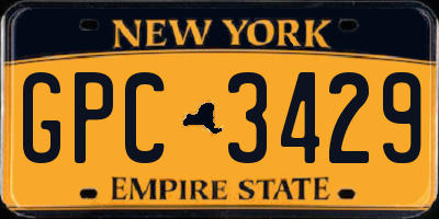 NY license plate GPC3429