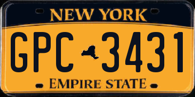 NY license plate GPC3431