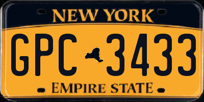 NY license plate GPC3433