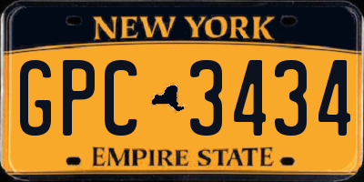 NY license plate GPC3434