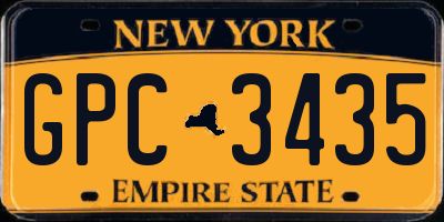 NY license plate GPC3435