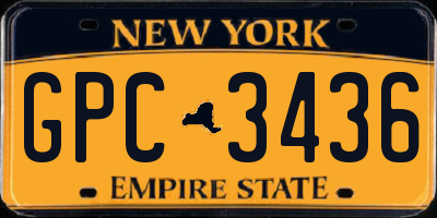 NY license plate GPC3436