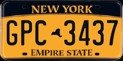 NY license plate GPC3437