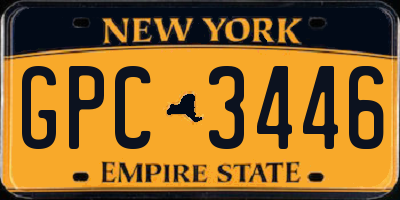 NY license plate GPC3446