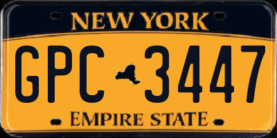 NY license plate GPC3447