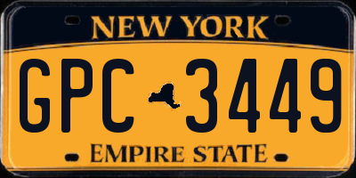 NY license plate GPC3449