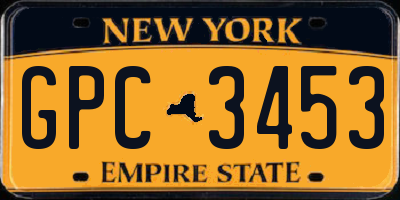 NY license plate GPC3453