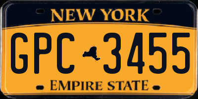 NY license plate GPC3455