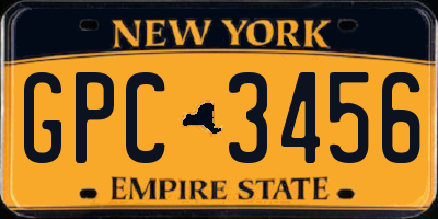 NY license plate GPC3456