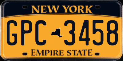 NY license plate GPC3458